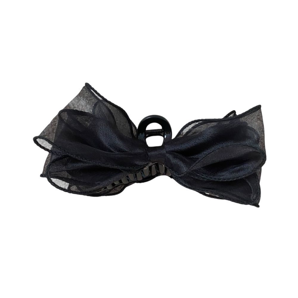 Andis Black Bow Claw Clip Cottagecore Hair Accessory